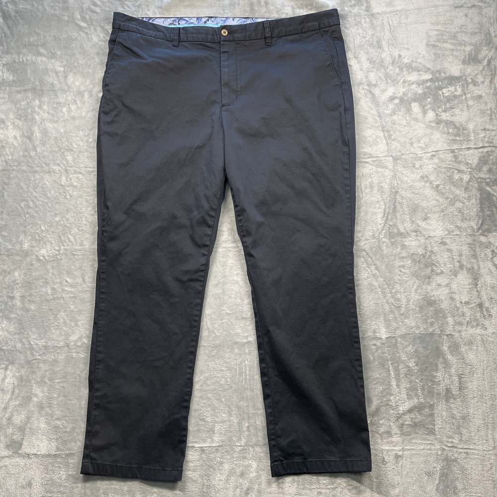 Tommy Bahama Mens Pants 42x30 Dark Gray Straight Fit Casual Dress Flat Front